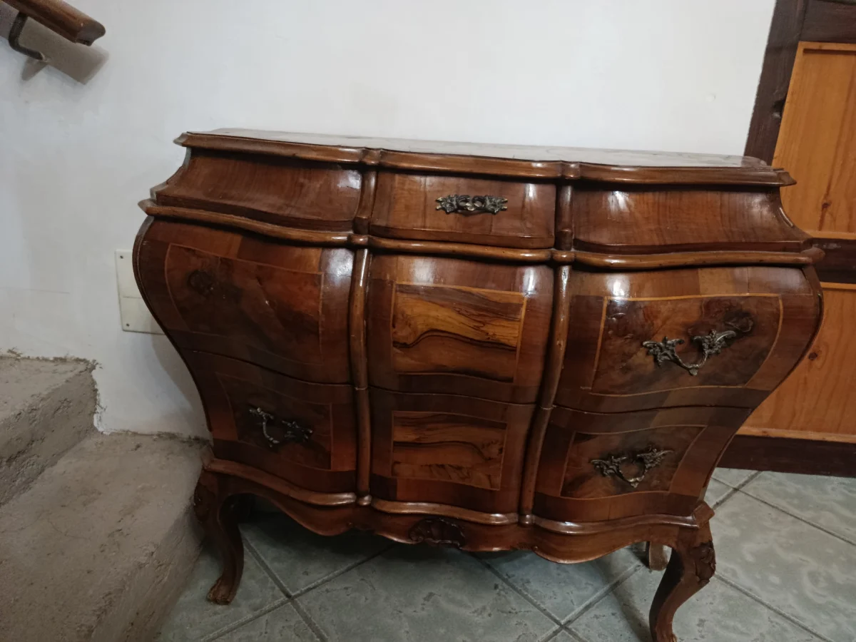 Cassettone con comodini stile luigi XV/ rococò revival