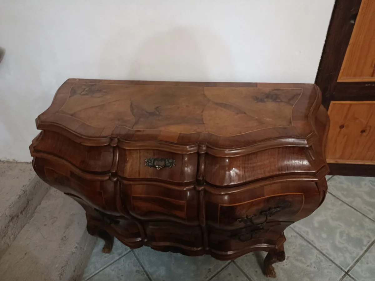 Cassettone con comodini stile luigi XV/ rococò revival