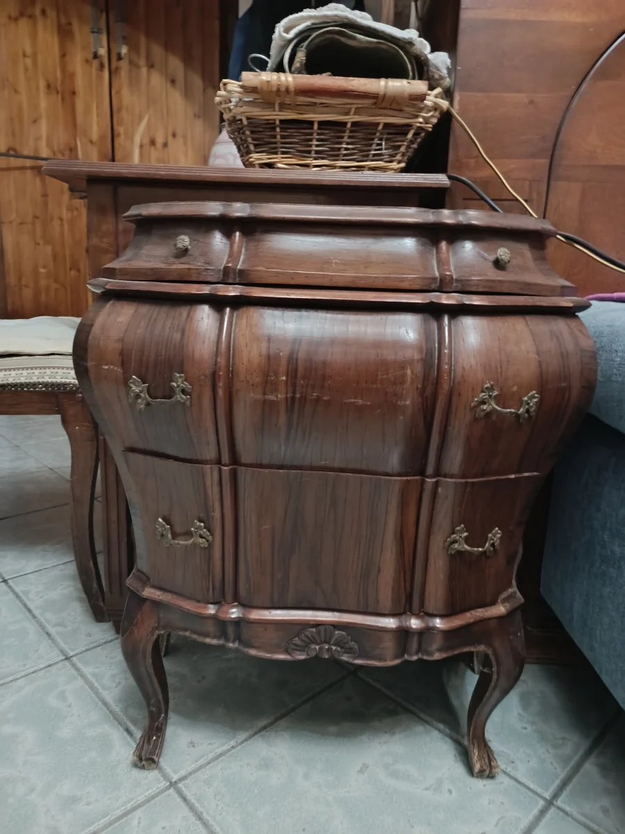 Cassettone con comodini stile luigi XV/ rococò revival